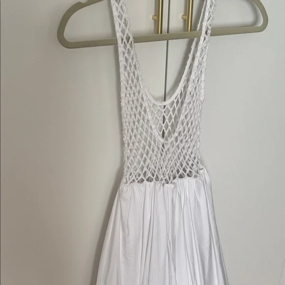 Zara White Backless Netted Dress - Picture 10 of 11